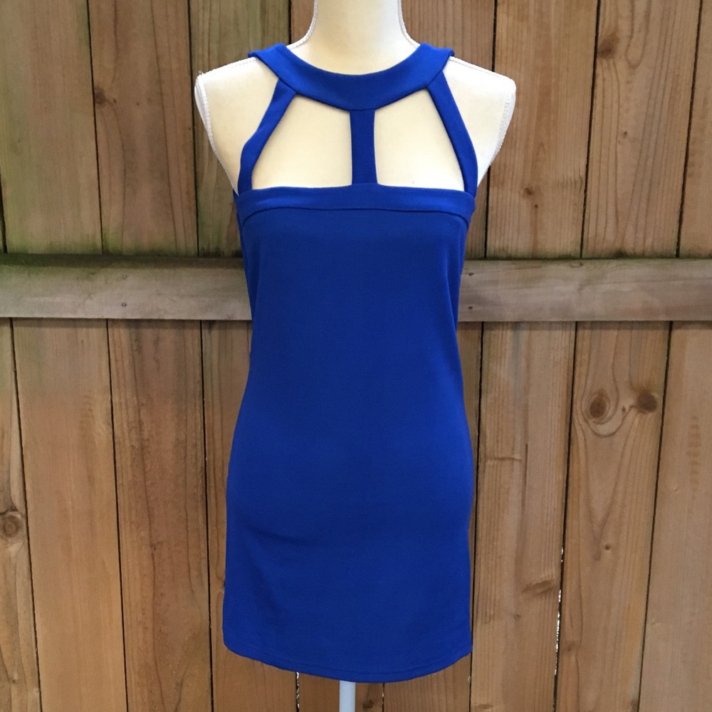 Paint it Red Bodycon Strappy Cobalt Blue DressNWT